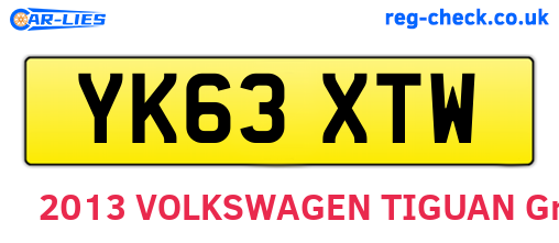 YK63XTW are the vehicle registration plates.