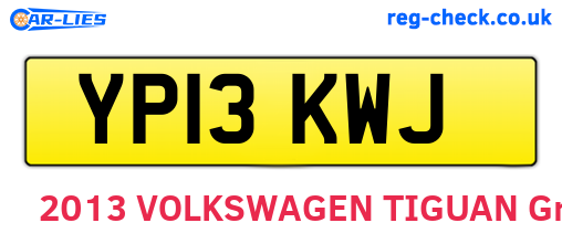 YP13KWJ are the vehicle registration plates.