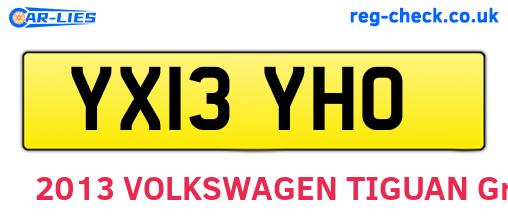 YX13YHO are the vehicle registration plates.