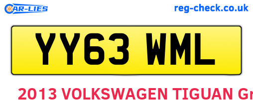 YY63WML are the vehicle registration plates.
