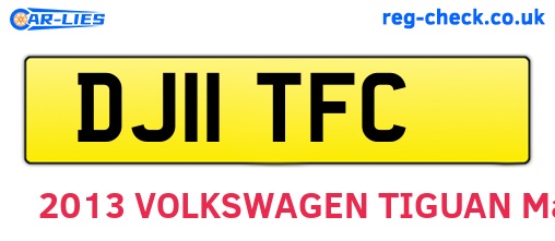 DJ11TFC are the vehicle registration plates.