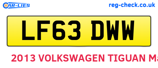 LF63DWW are the vehicle registration plates.