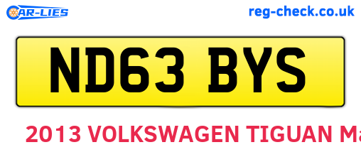 ND63BYS are the vehicle registration plates.
