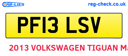 PF13LSV are the vehicle registration plates.