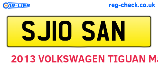 SJ10SAN are the vehicle registration plates.