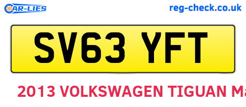 SV63YFT are the vehicle registration plates.