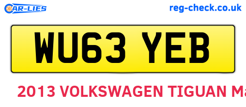 WU63YEB are the vehicle registration plates.
