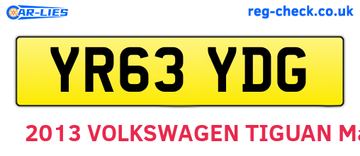 YR63YDG are the vehicle registration plates.
