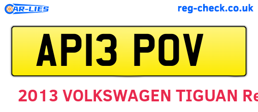 AP13POV are the vehicle registration plates.