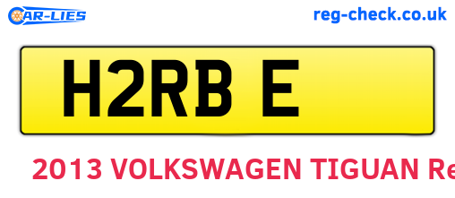 H2RBE are the vehicle registration plates.