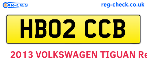 HB02CCB are the vehicle registration plates.