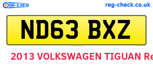 ND63BXZ are the vehicle registration plates.