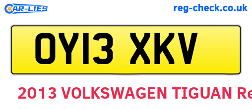 OY13XKV are the vehicle registration plates.