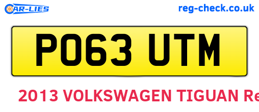 PO63UTM are the vehicle registration plates.