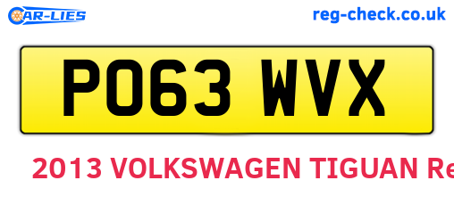 PO63WVX are the vehicle registration plates.