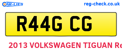 R44GCG are the vehicle registration plates.