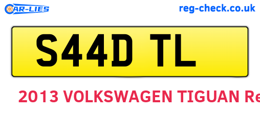 S44DTL are the vehicle registration plates.