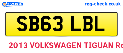 SB63LBL are the vehicle registration plates.