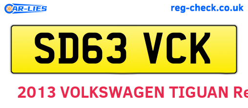 SD63VCK are the vehicle registration plates.