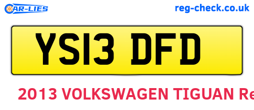 YS13DFD are the vehicle registration plates.
