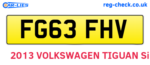 FG63FHV are the vehicle registration plates.