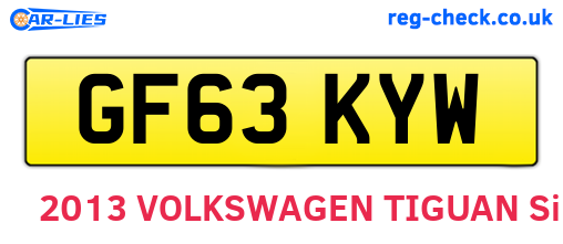 GF63KYW are the vehicle registration plates.