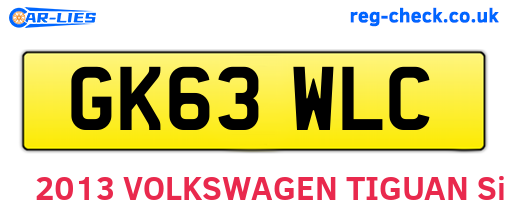 GK63WLC are the vehicle registration plates.