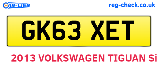 GK63XET are the vehicle registration plates.
