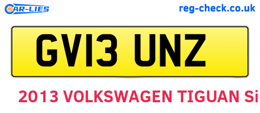 GV13UNZ are the vehicle registration plates.