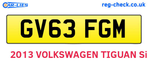 GV63FGM are the vehicle registration plates.