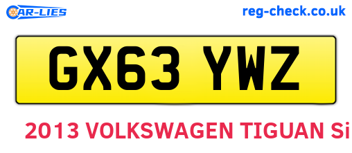 GX63YWZ are the vehicle registration plates.