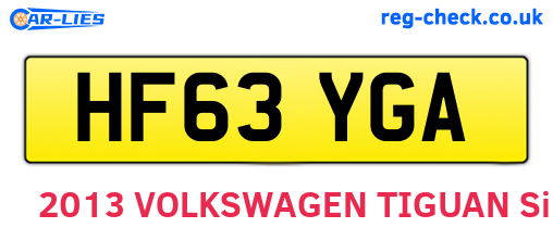 HF63YGA are the vehicle registration plates.