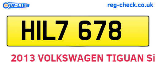 HIL7678 are the vehicle registration plates.