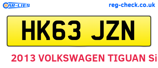 HK63JZN are the vehicle registration plates.