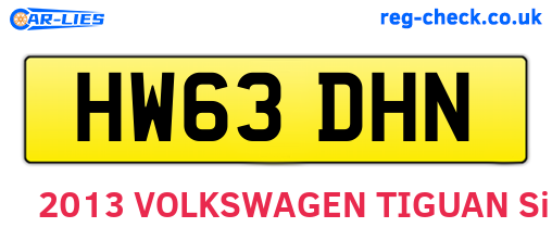 HW63DHN are the vehicle registration plates.