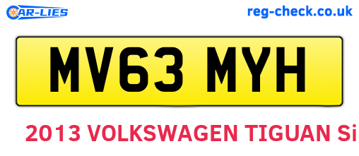 MV63MYH are the vehicle registration plates.