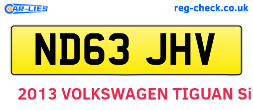 ND63JHV are the vehicle registration plates.