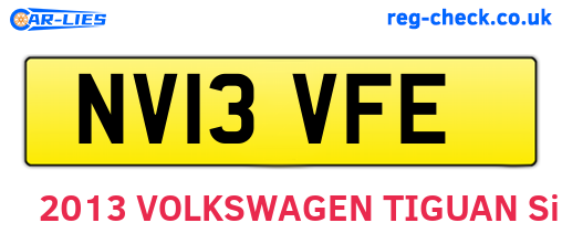 NV13VFE are the vehicle registration plates.