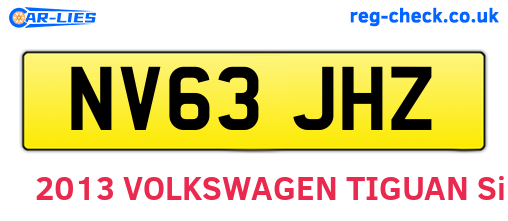NV63JHZ are the vehicle registration plates.