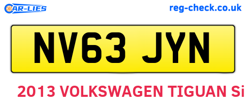 NV63JYN are the vehicle registration plates.