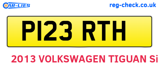 P123RTH are the vehicle registration plates.