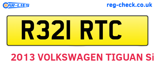 R321RTC are the vehicle registration plates.
