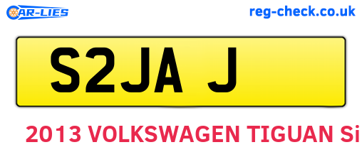 S2JAJ are the vehicle registration plates.