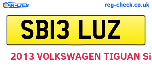 SB13LUZ are the vehicle registration plates.