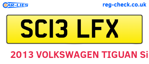 SC13LFX are the vehicle registration plates.