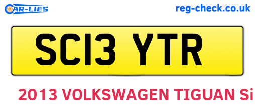 SC13YTR are the vehicle registration plates.