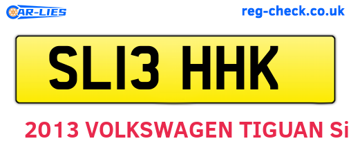 SL13HHK are the vehicle registration plates.
