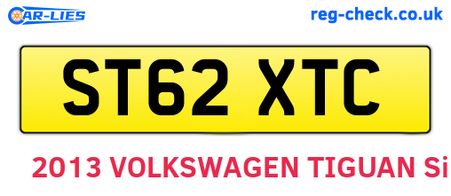 ST62XTC are the vehicle registration plates.