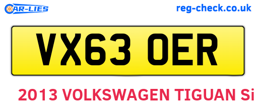 VX63OER are the vehicle registration plates.