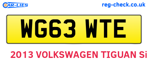 WG63WTE are the vehicle registration plates.